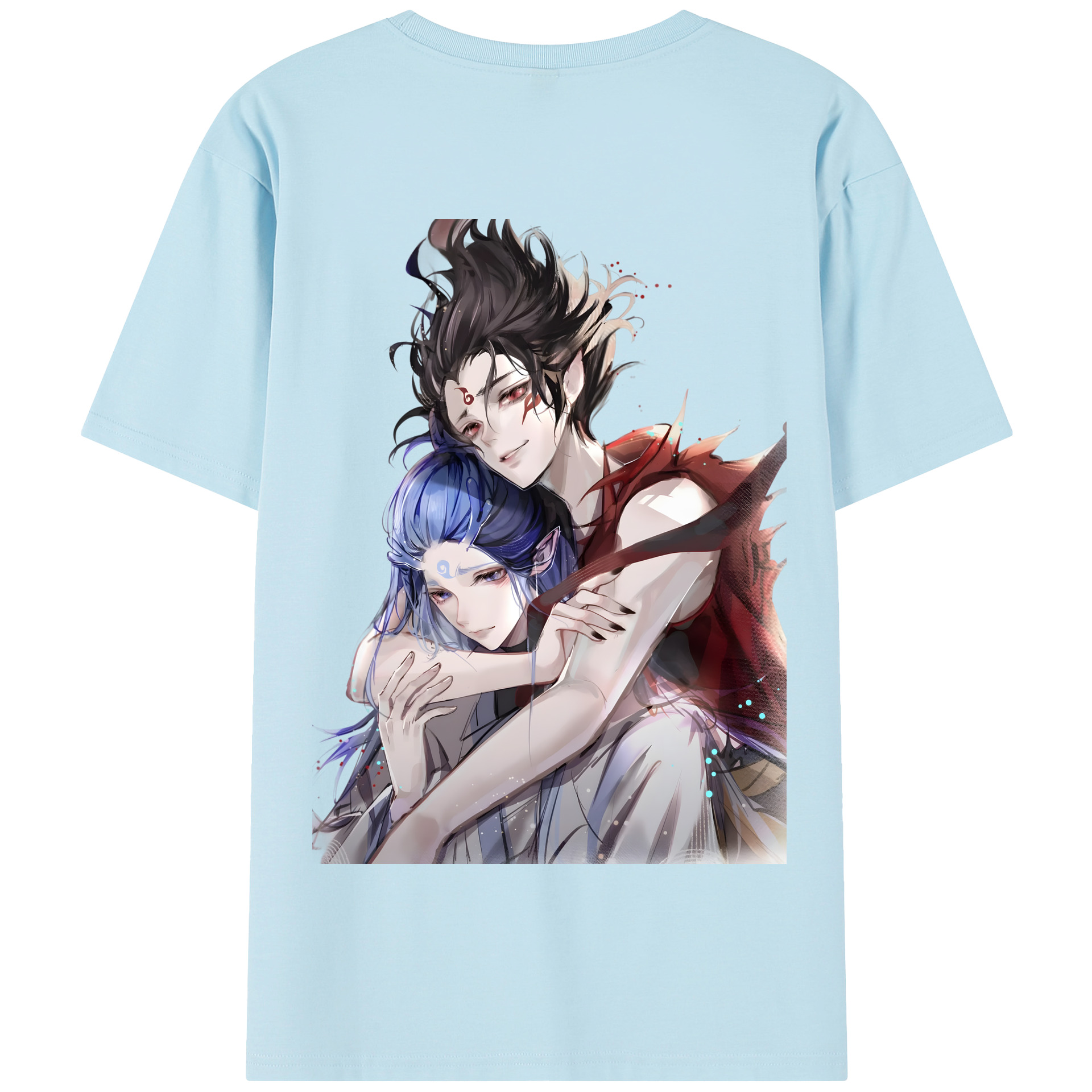 （画像用） Ne Zha 2 ナタ 魔童の大暴れ 綿100％半袖Tシャツ（背面プリント）